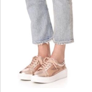 Steve Madden Rose Gold Tennis Shoes, size 10